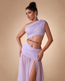 Lavender Split Chain Maxi Dress