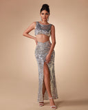 Argent Sequin Two Piece Set
