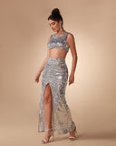 Argent Sequin Two Piece Set