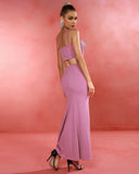 Strappy Sleeveless Fishtail Maxi Bodycon Set