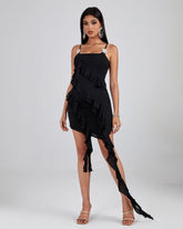 Asymmetric Ruffled Mini Dress