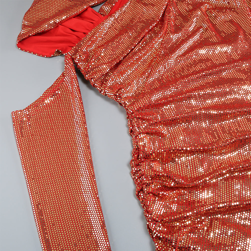 Long Sleeve Sequins Maxi Dress KLYM003