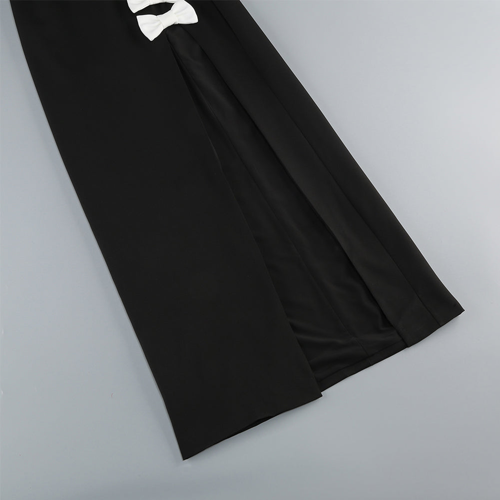 Strapless Sleeveless Bowknot Maxi Dress KLYS016
