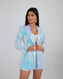 Metallic Sequin Blazer & Short Pants Set