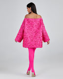 Off Shoulder Jacquard Loose Fitting Dress