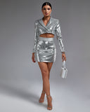 Sequin Blazer & Mini Skirt Set