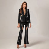 Cut-out Diamonds Decorated Suit