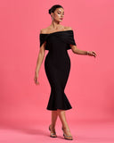 Off Shoulder Fishtail Bandage Dress