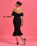 Off Shoulder Fishtail Bandage Dress