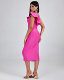 One Shoulder Ruffle Cocktail Bandage Dress