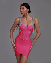 Rhinestone Tassels Mini Bandage Dress