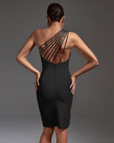 One Shoulder Bandage Cocktail Dress