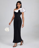 Irregular Ruffled Side Slit Bandage Dress