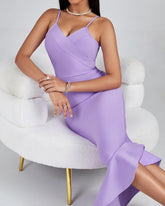 Strappy Fishtail Midi Bandage Dress