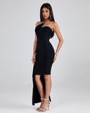 Asymmetrical Open Back Bandage Dress