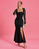 Sexy Lace Corset Bandage Maxi Dress