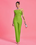 Strapless Pleated Bandage Jumpsuit