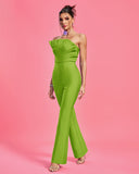 Strapless Pleated Bandage Jumpsuit