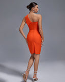 One Shoulder Basic Bandage Dress
