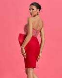 Huge Bow Sequin Corset Mini Dress