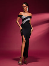 Sparkly Rhinestone High-Slit Bandage Dress