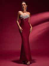 Crystal Applique Bandage Mermaid Gown