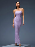 Lilac Orchid Lace Corset Maxi Dress
