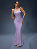 Lilac Orchid Lace Corset Maxi Dress