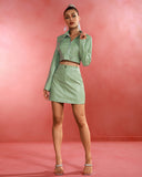 Faux Leather Two Piece Set