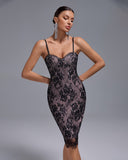 Sexy Lace Strappy Midi Bandage Dress