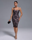 Sexy Lace Strappy Midi Bandage Dress