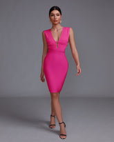 V Neck Hollow Out Bandage Dress