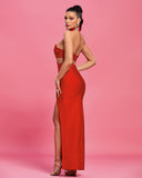 Halter Backless Cutout Maxi Bandage Dress