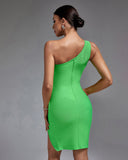 Sleeveless Drill Chain Bandage Split Dress