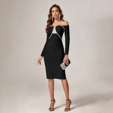 Off Shoulder Heavy Crepe Bandage Dress
