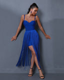 Strappy Tassels Maxi Bandage Dress