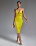 Backless Strappy Stripe Bandage Dress