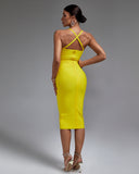 Backless Strappy Stripe Bandage Dress