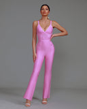 Strappy Stripe Bandage Jumpsuit