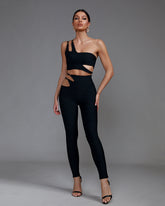 One Shoulder Sleeveless Cut Out Bandage Set