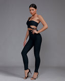 One Shoulder Sleeveless Cut Out Bandage Set