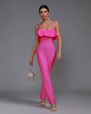 Strappy Ruffle Bandage Jumpsuit