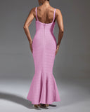 Strappy Fishtail Backless Maxi Bandage Dress