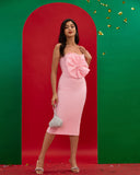 Pink Bowknot Bandage Bustier Dress