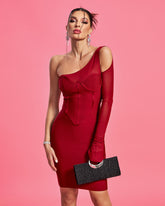 Open Back Mesh Cutout Bandage Dress