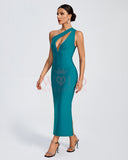 One Shoulder Hollow-Out Bandage Dress
