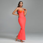 Strappy Sleeveless Maxi Metal Studded Bandage Dress