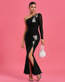 One-sleeve Bandage Mermaid Maxi Dress