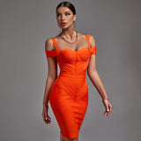Orange Bandage Dress PK22003 2