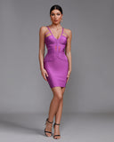 Backless Stripe Bandage Dress